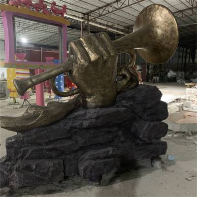 紅色號角雕塑 仿銅吹號雕塑 廣西玻璃鋼造型雕塑