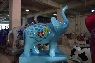 廣西彩繪招財玻璃鋼大象雕塑定制公司